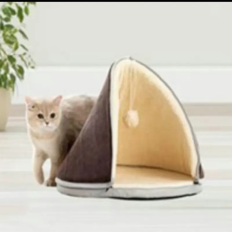 Corduroy Pyramid-Shaped Pet Bed
